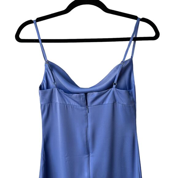 weworewhat cowl midi dress satin charmeuse 0cv slate blue size 0 - Picture 7 of 13